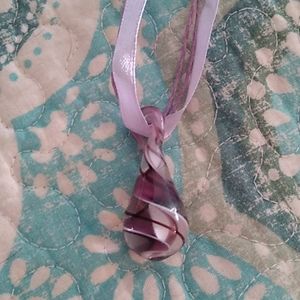 Purple Blown Glass Tear Drop Pendant